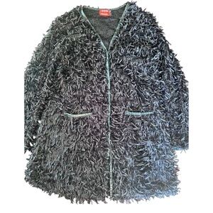 Simon Chang Black Shag Duster Size Small